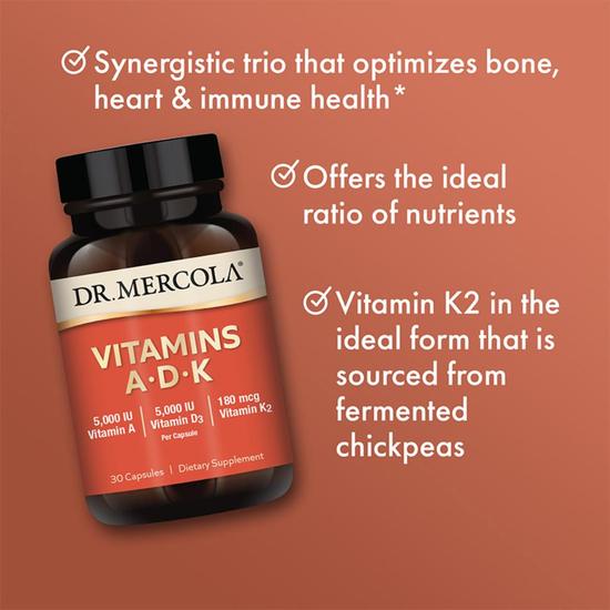 Dr. Mercola Vitamins ADK Capsules 30 Capsules
