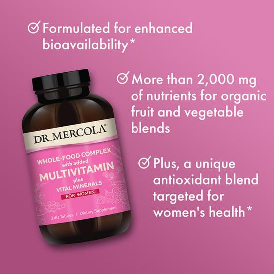 Dr. Mercola Whole-Food Complex With Added Multivitamin Plus Vital Minerals For Women 240