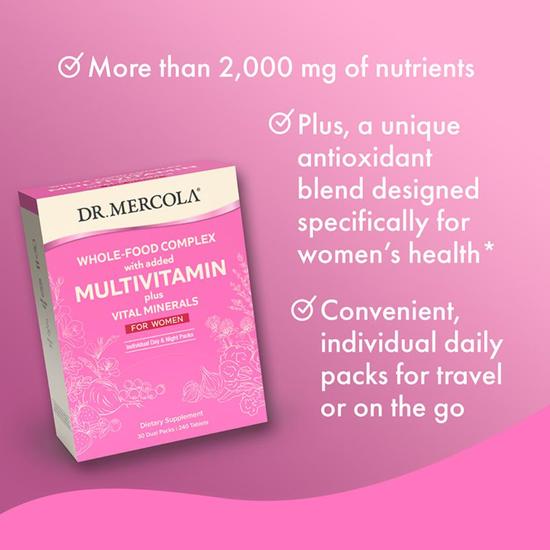 Dr. Mercola Whole-Food Complex With Added Multivitamin Plus Vital Minerals Daily Packs For Women Tablets 240 Tablets