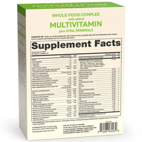 Dr. Mercola Whole-Food Complex With Added Multivitamin Plus Vital Minerals Daily Packs Tablets 240 Tablets