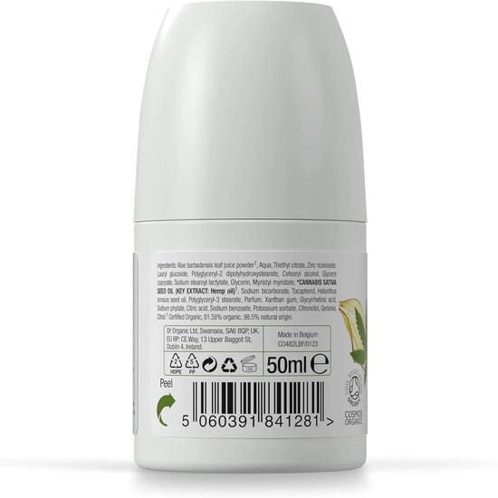 Dr. Organic Bioactive Skin Care Hemp Oil Deodorant Roll On 50ml