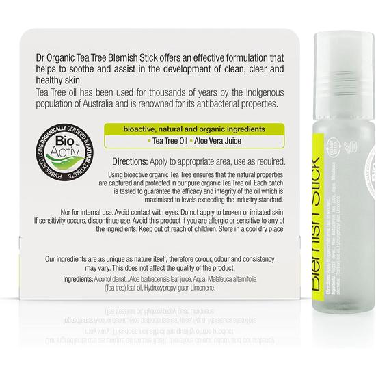Dr. Organic Bioactive Skin Care Organic Tea Tree Blemish Stick 8ml