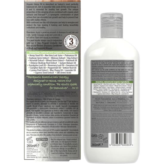 Dr. Organic Dr Bioactive Hair Care Organic Hemp Oil Rescue Shampoo 265ml