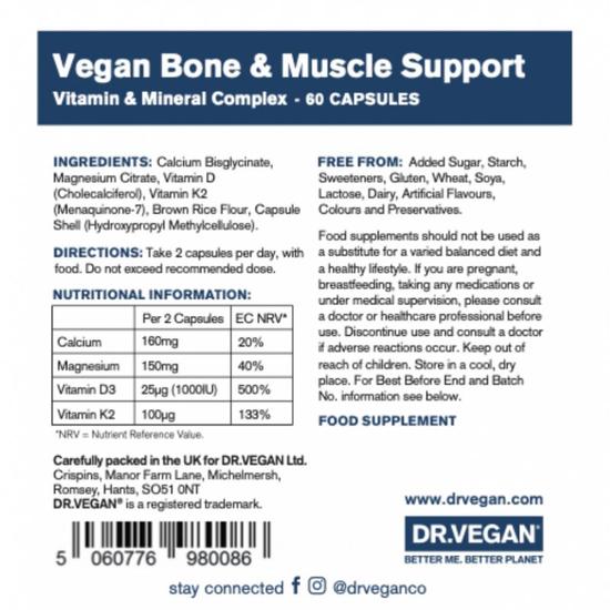 Dr Vegan Bone & Muscle Support Capsules 60 Capsules