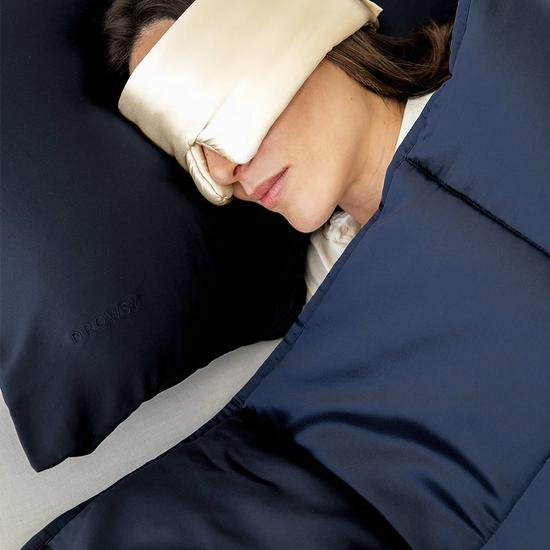 Drowsy Silk Weighted Blanket Midnight Blue