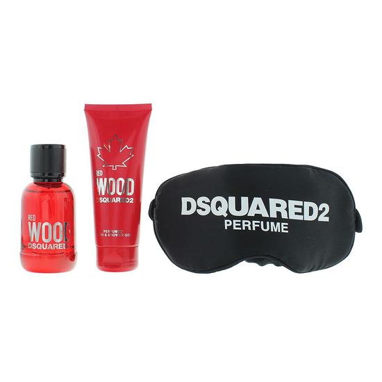 Dsquared2 Red Wood Eau De Toilette 50ml, Shower Gel 50ml + Night Mask Gift Set 50ml