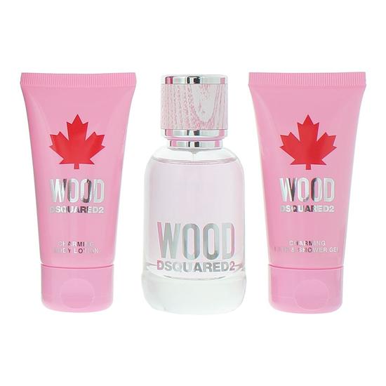 Dsquared2 Wood Eau De Toilette 50ml, Body Lotion 50ml + Shower Gel 50ml Gift Set 50ml