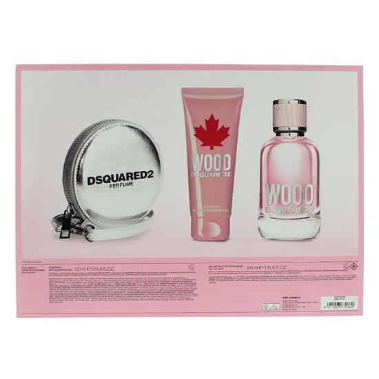 Dsquared2 Wood Eau De Toilette Gift Set 3 Piece