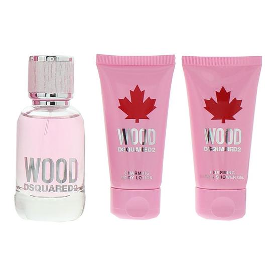 Dsquared2 Wood Eau De Toilette Shower Gel + Body Lotion Gift Set 50ml