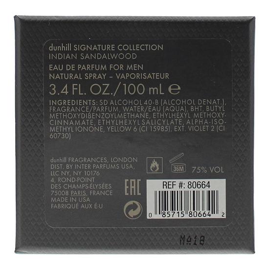 Dunhill London Signature Collection Indian Sandalwood Eau De Parfum 100ml
