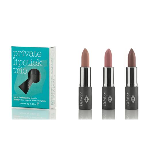 DuWop Private Lipstick Trios Best of Reds - Red, Cherry and Cherry Noir
