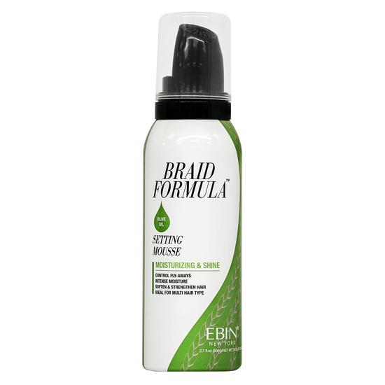 Ebin New York Braid Formula Setting Mousse With Olive Oil 354ml / Green