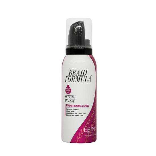 Ebin New York Braid Formula Setting Mousse With Sweet Almond Oil 354ml / RED
