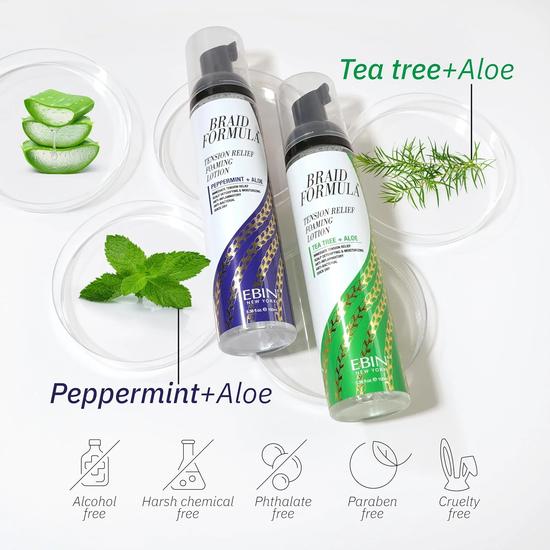 Ebin New York NewYork Braid Formula Tension Relief Foaming Lotion Peppermint & Aloe 250ml