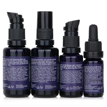 Edible Beauty On The Fly Travel Mini Kit: Cleansing Milk 15ml+ Toner Mist 30ml+ Ageless Serum 10ml+ Hydrating Lotion 15ml 4pcs