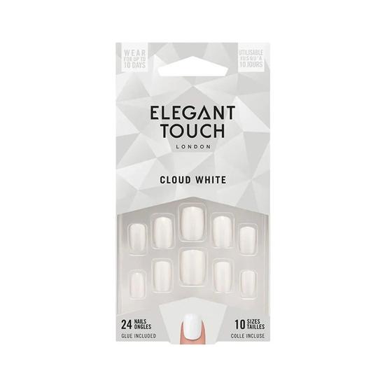 Elegant Touch Cloud White Nail With Glue 24 Nails