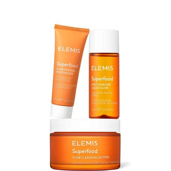 ELEMIS Superfood Skin Care The Glow-Getters Trilogy Set Superfood Glow Cleansing Butter + Priming Moisturiser + Fruit Vinegar Liquid Glow