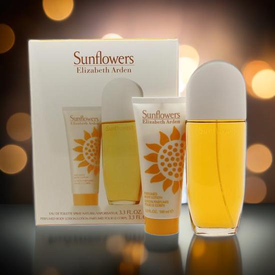Elizabeth Arden Sunflowers Gift Set 100ml Eau De Toilette + 100ml Body Lotion
