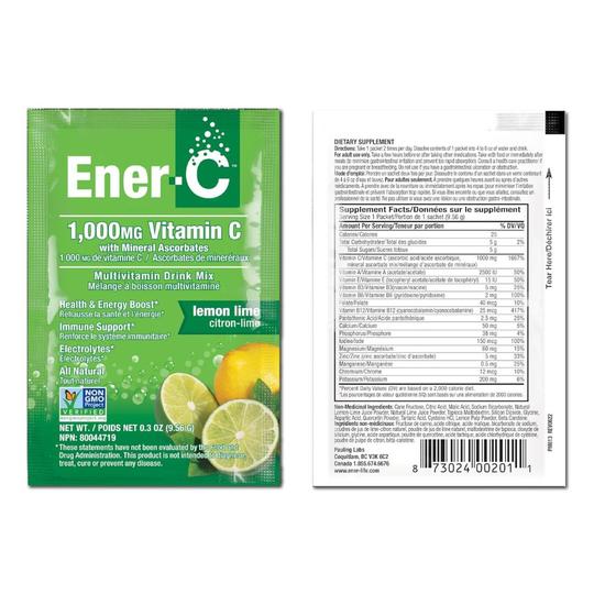 Ener-Life Ener-C Multivitamin Drink + Vitamin C Lemon Lime Sachets 30 Sachets