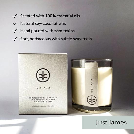 Ethical Bedding Non-Toxic Organic Candle Hand Poured Just James / Small 70g