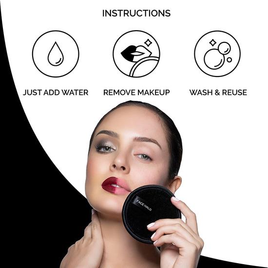 FACE HALO Pro Makeup Remover Pads 3 x Black Pads