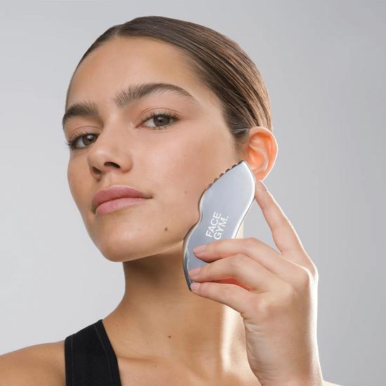 FaceGym Collagen Boost Routine 1 x Contouring Tool, Storage Pouch, 30ml Coach Facial Oil, 30ml Brightening Gel Cleanser, 15ml Daily Serum & 7x Collagen Boosters