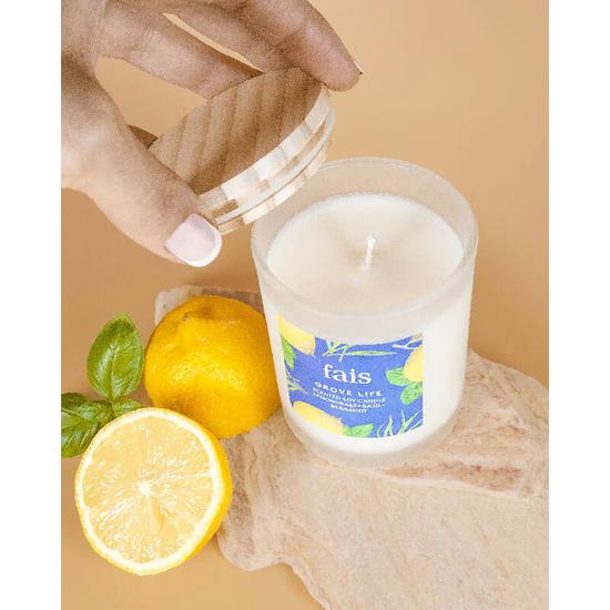 Fais Grove Life Scented Soy Candle Lemongrass + Basil + Bergamot