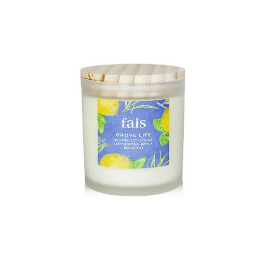 Fais Grove Life Scented Soy Candle Lemongrass + Basil + Bergamot