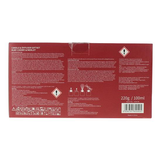French Connection Autumn Collection Ruby Cherry + Merlot Diffuser + Candle Gift Set 100ml