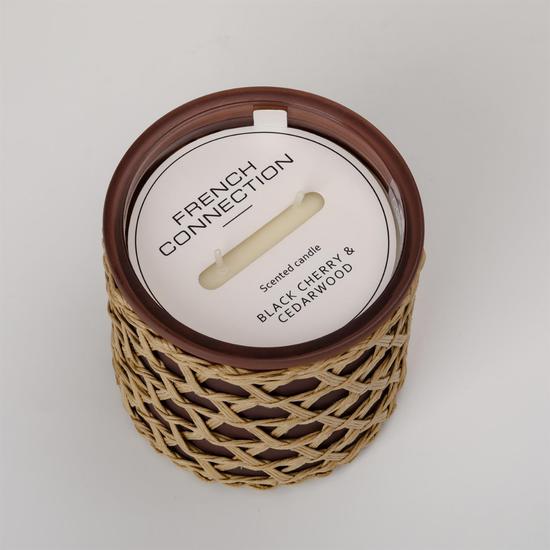 French Connection Bamboo Collection Black Cherry & Cedarwood Candle 200g
