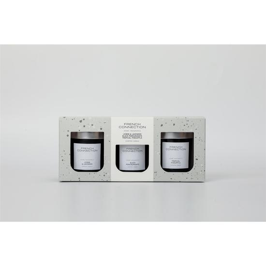 French Connection Black Collection Trio Of Candles Gift Set 3 x 52g