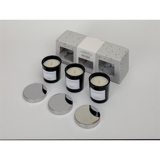 French Connection Black Collection Trio Of Candles Gift Set 3 x 52g