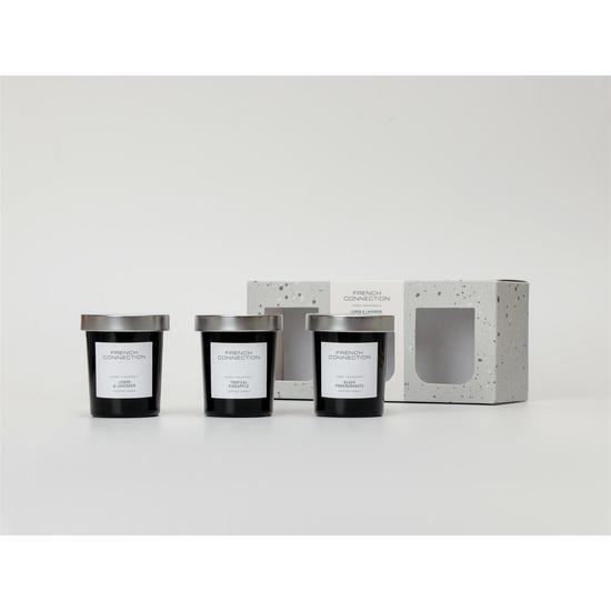 French Connection Black Collection Trio Of Candles Gift Set 3 x 52g