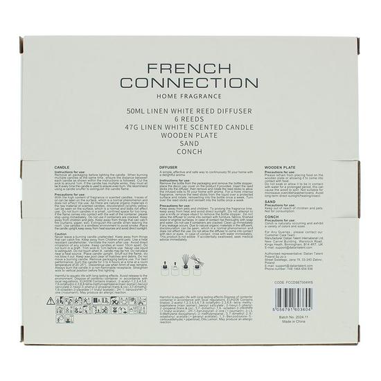 French Connection Pastel Collection Linen White Diffuser + Candle 50ml + 50g