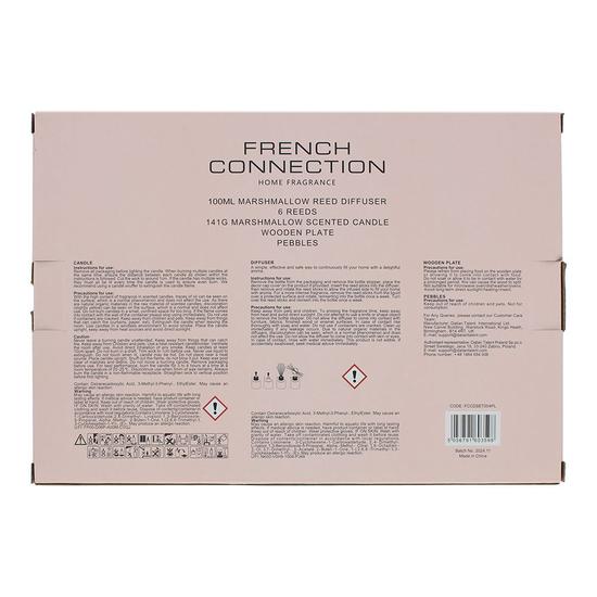 French Connection Pastel Collection Marshmallow Diffuser + Candle 50ml + 50g