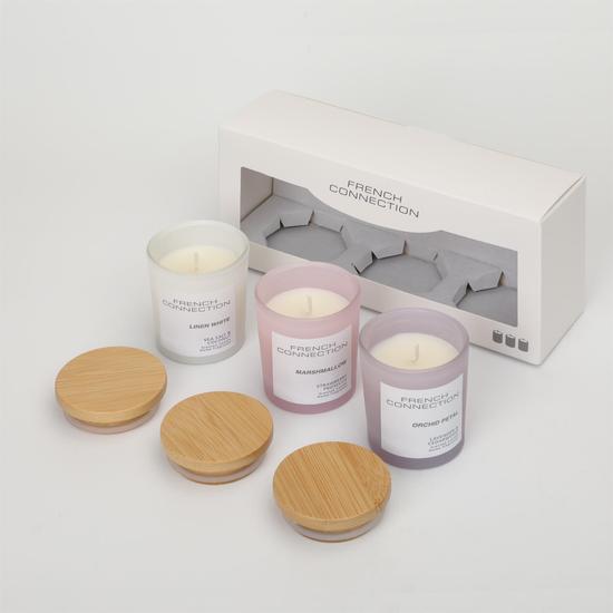 French Connection Pastel Collection Trio Of Candles Gift Set 3 50g