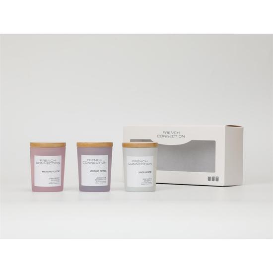 French Connection Pastel Range Trio Of Candles Gift Set 3 50g