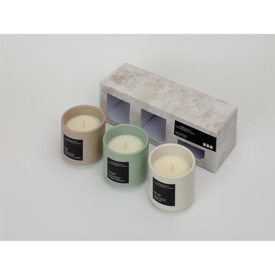 French Connection Stone Collection Trio Of Candles Gift Set 3 x 140g