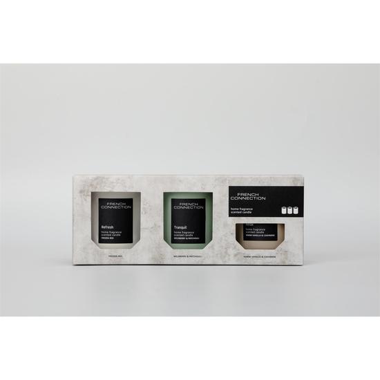 French Connection Stone Collection Trio Of Candles Gift Set 3 x 140g