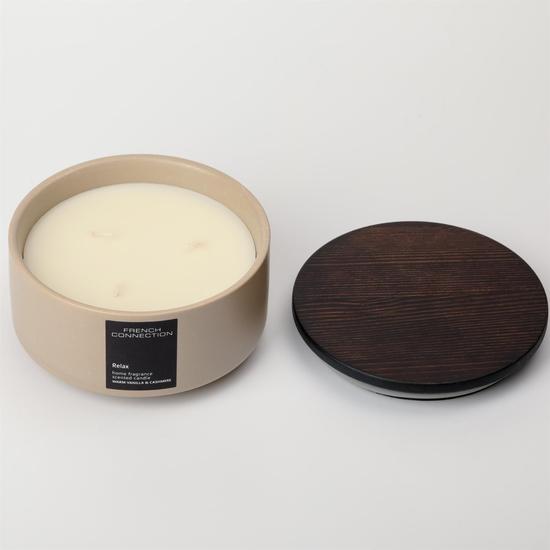 French Connection Stone Collection Warm Vanilla & Cashmere Candle 224G