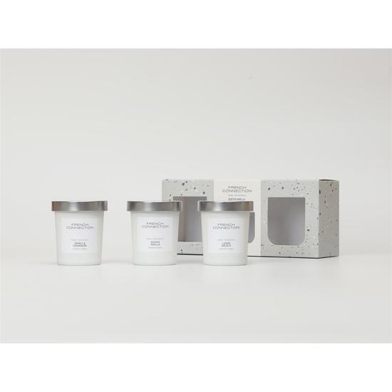 French Connection White Collection Trio Of Candles Gift Set 3 x 52g