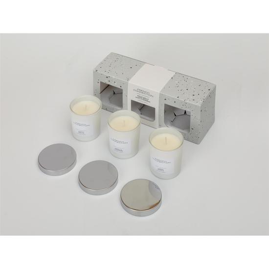 French Connection White Collection Trio Of Candles Gift Set 3 x 52g