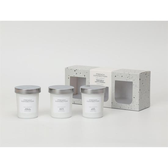 French Connection White Collection Trio Of Candles Gift Set 3 x 52g