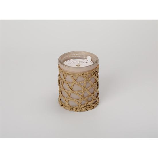 French Connection Woven Detail Stone Bergamot & Jasmine Candle 200g