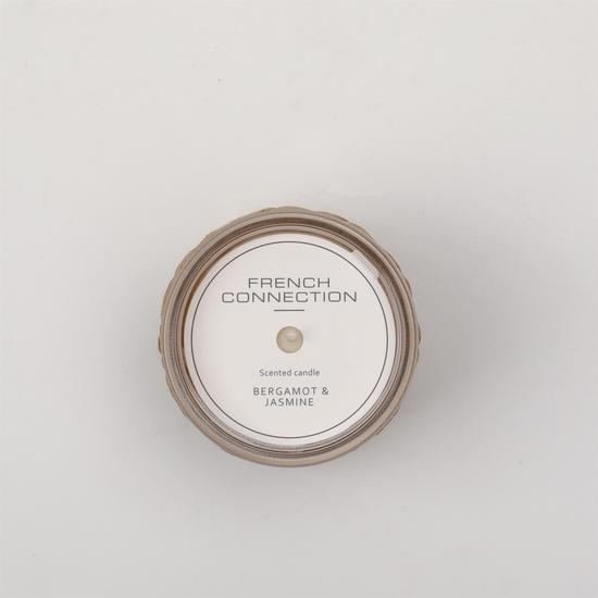 French Connection Woven Detail Stone Bergamot & Jasmine Candle 200g