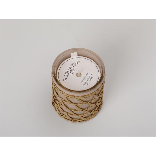 French Connection Woven Detail Stone Bergamot & Jasmine Candle 200g