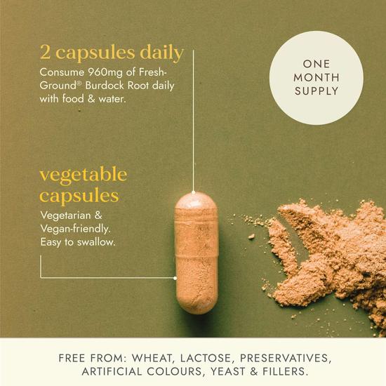 Fushi Single Herb Supplements Organic Burdock Root x 60 Capsules