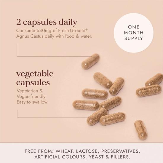 Fushi Single Herb Supplements Organic Chaste Tree x 60 Capsules