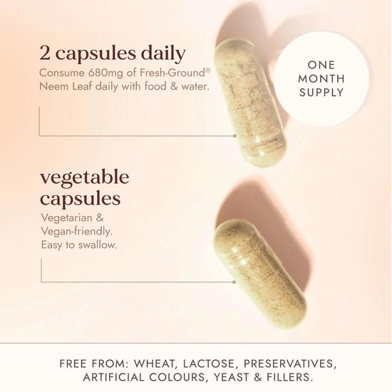 Fushi Single Herb Supplements Organic Neem Leaf x 60 Capsules