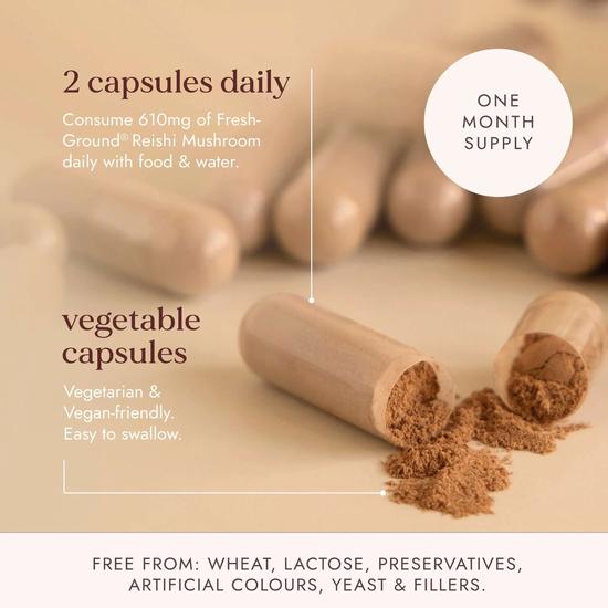 Fushi Single Herb Supplements Organic Reishi Mushroom 60 Capsules